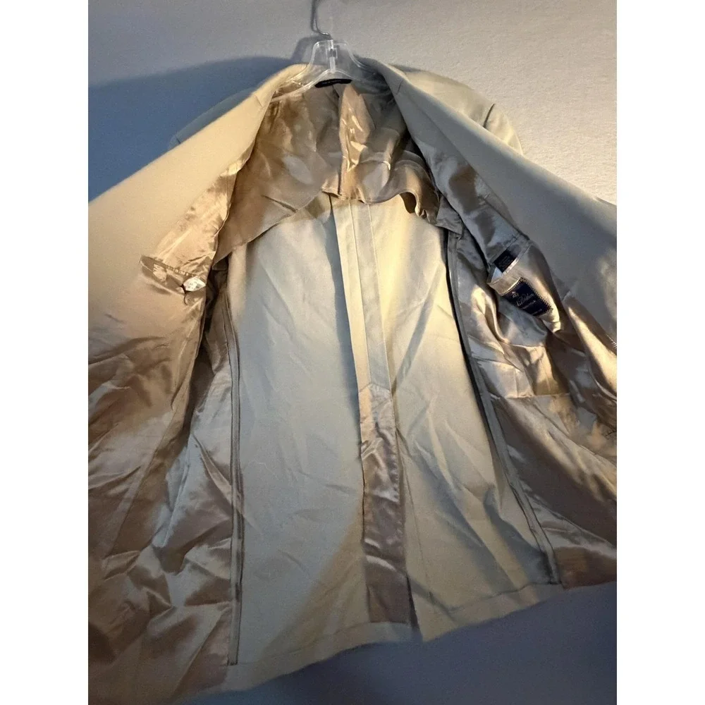 Brooks Brothers Suit Jacket Mens 42L Beige Cotton Brookscool Poplin Formal